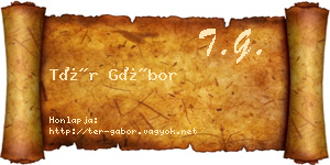 Tér Gábor névjegykártya
